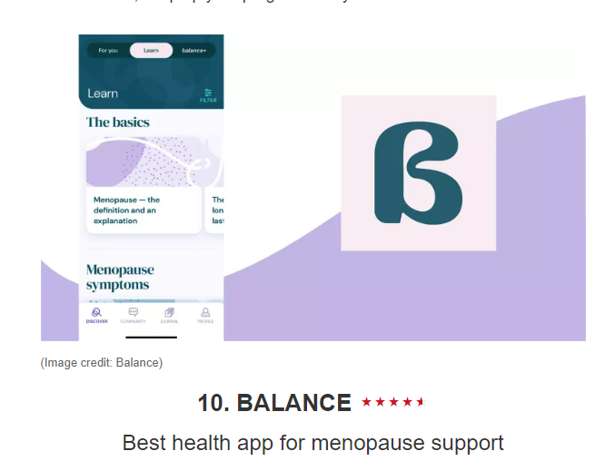 balance menopause app rated one of the 10 best health apps to refresh your wellness routine in 2023